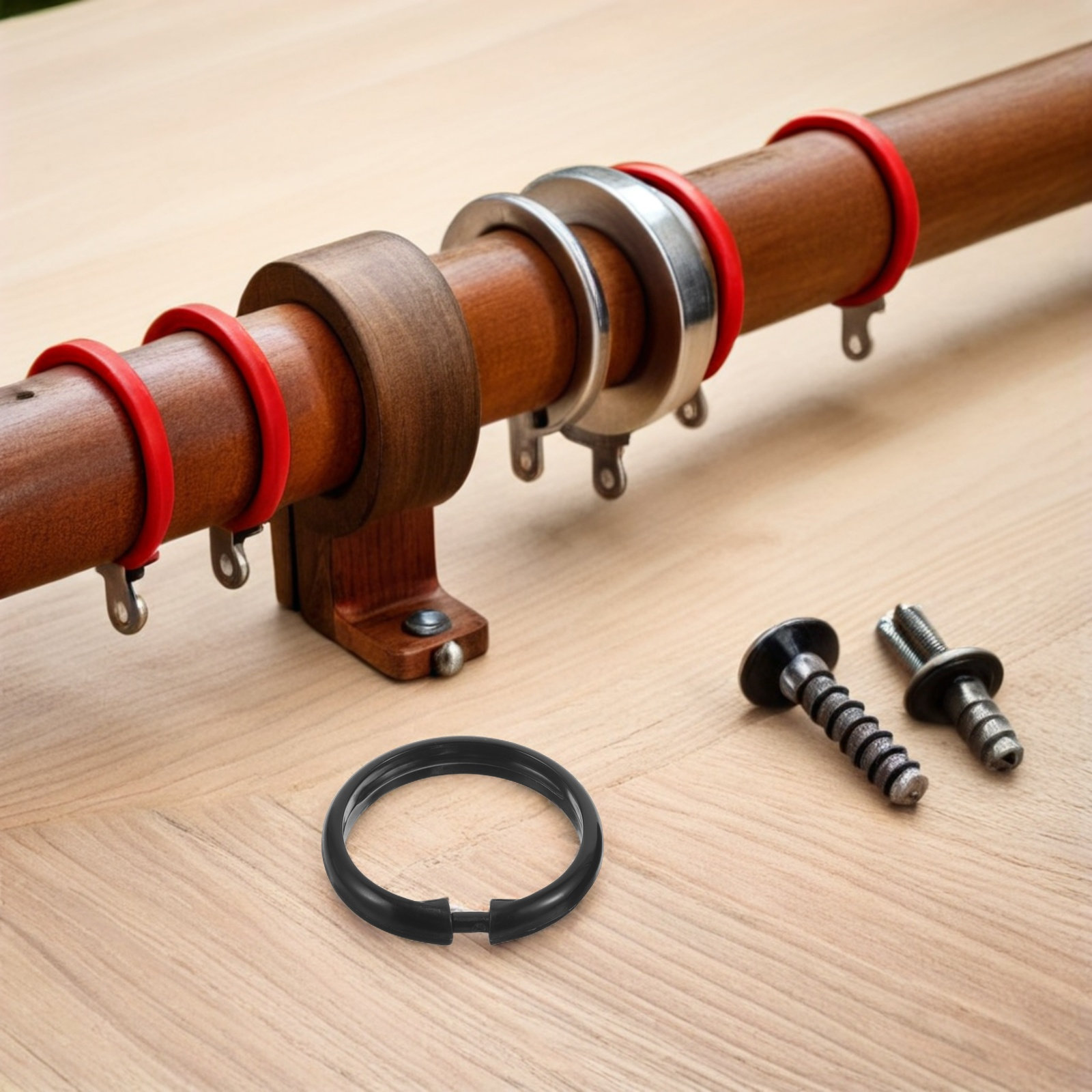 24 قطعة من حلقات ستائر الحمام  - مراجعة Curtain Rods وسعره