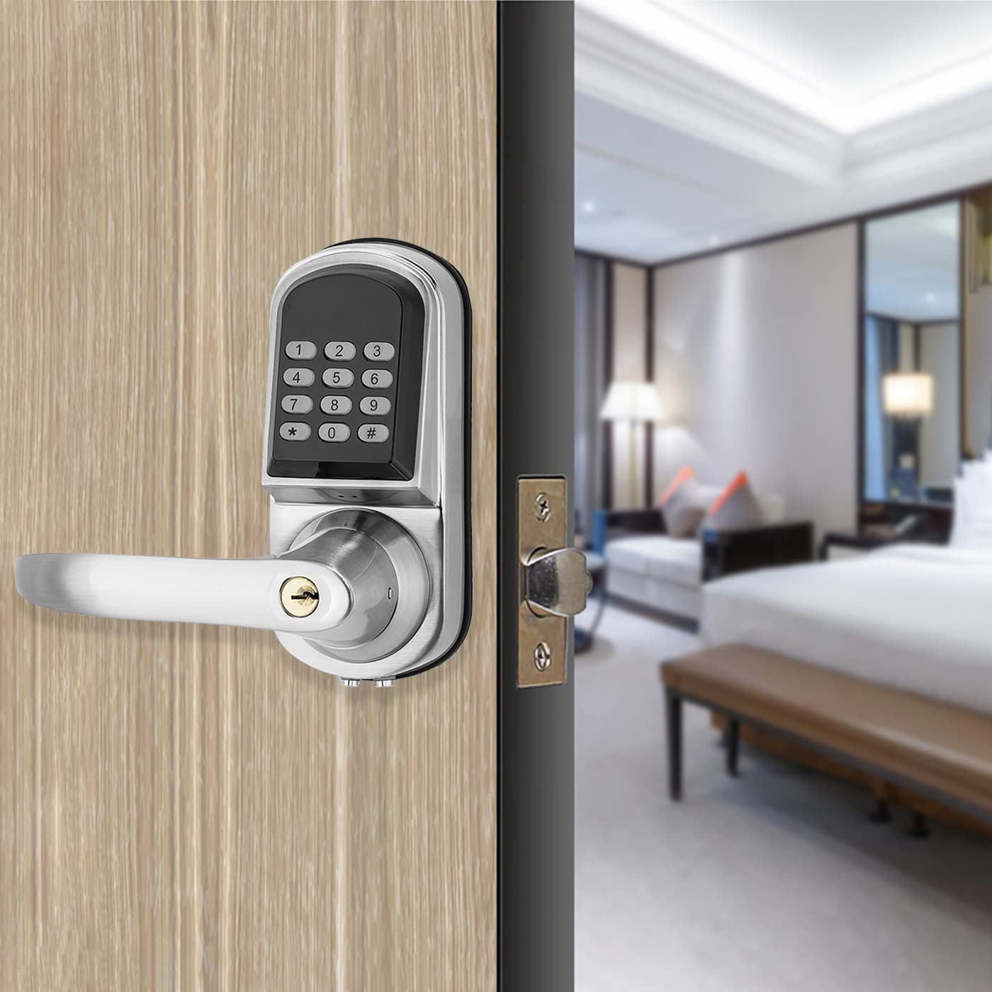 قفل باب رقمي عالي الجودة بمقبض - مراجعة Door Handle وسعره