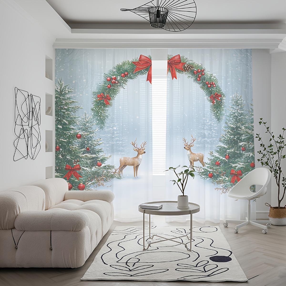 قطعتان من ستائر شفافة لفصل الش - مراجعة Curtain Rods وسعره