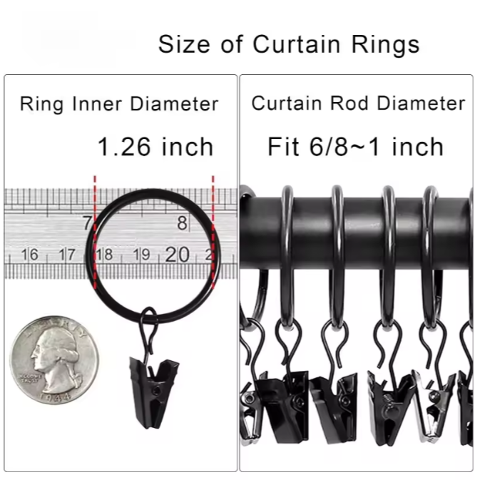 20/40 قطعة حلقات ستائر رومانية - مراجعة Curtain Rods وسعره