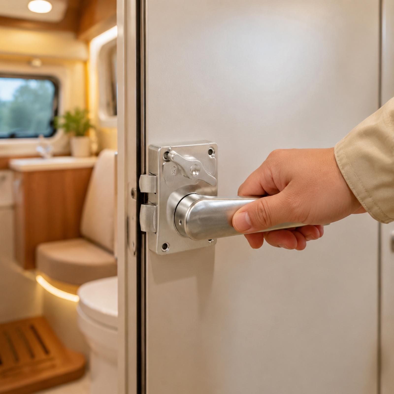 قفل باب حمام العربة مع مقبض AB - مراجعة Door Handle وسعره